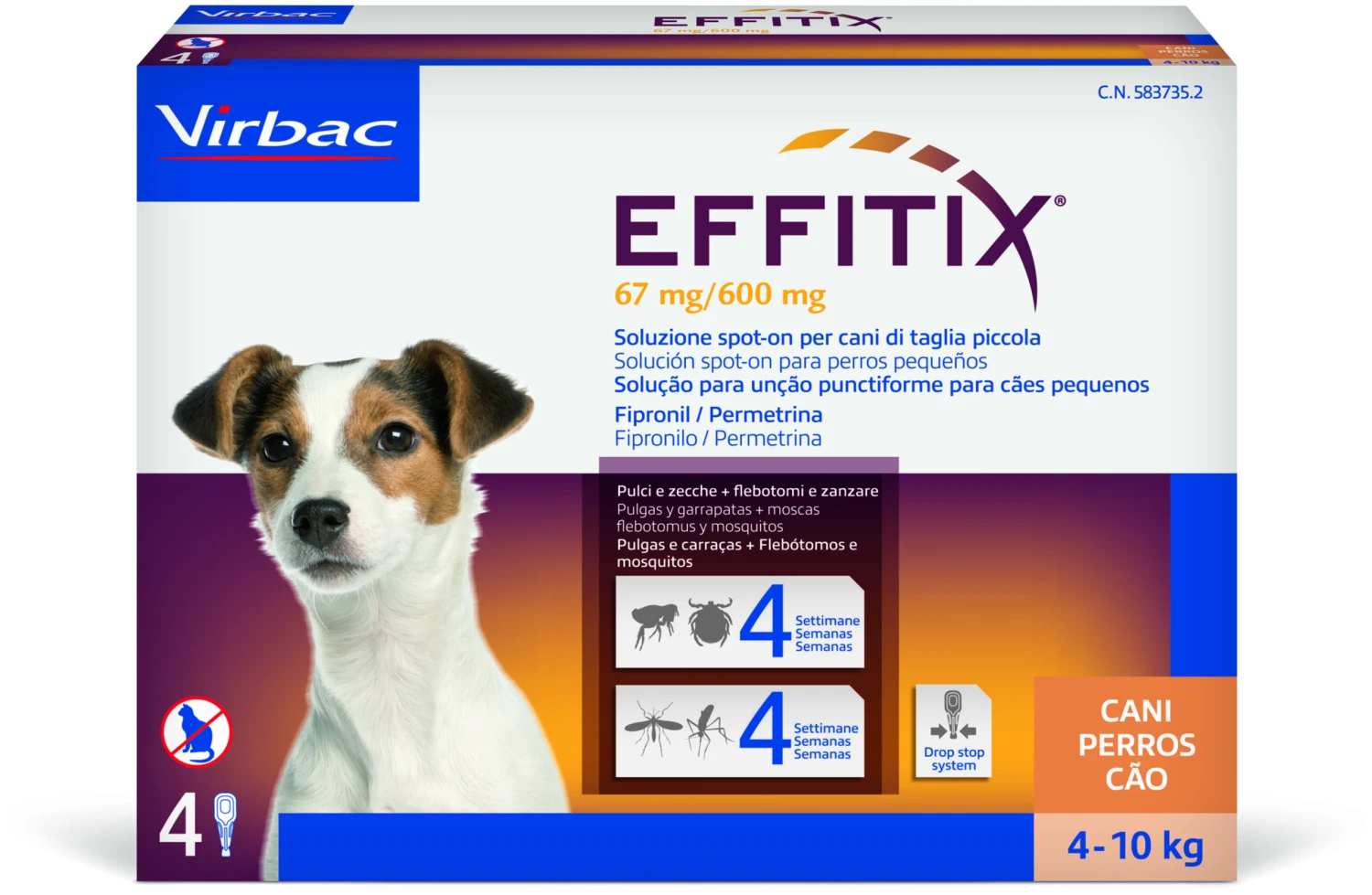 Virbac Pipetas Effitix Spot On Antiparasitario Para Perros De 4 A 10 Kg (67mg/600mg) 1 Virbac Pipetas Effitix Spot On Antiparasitario Para Perros De 4 A 10 Kg (67mg/600mg)