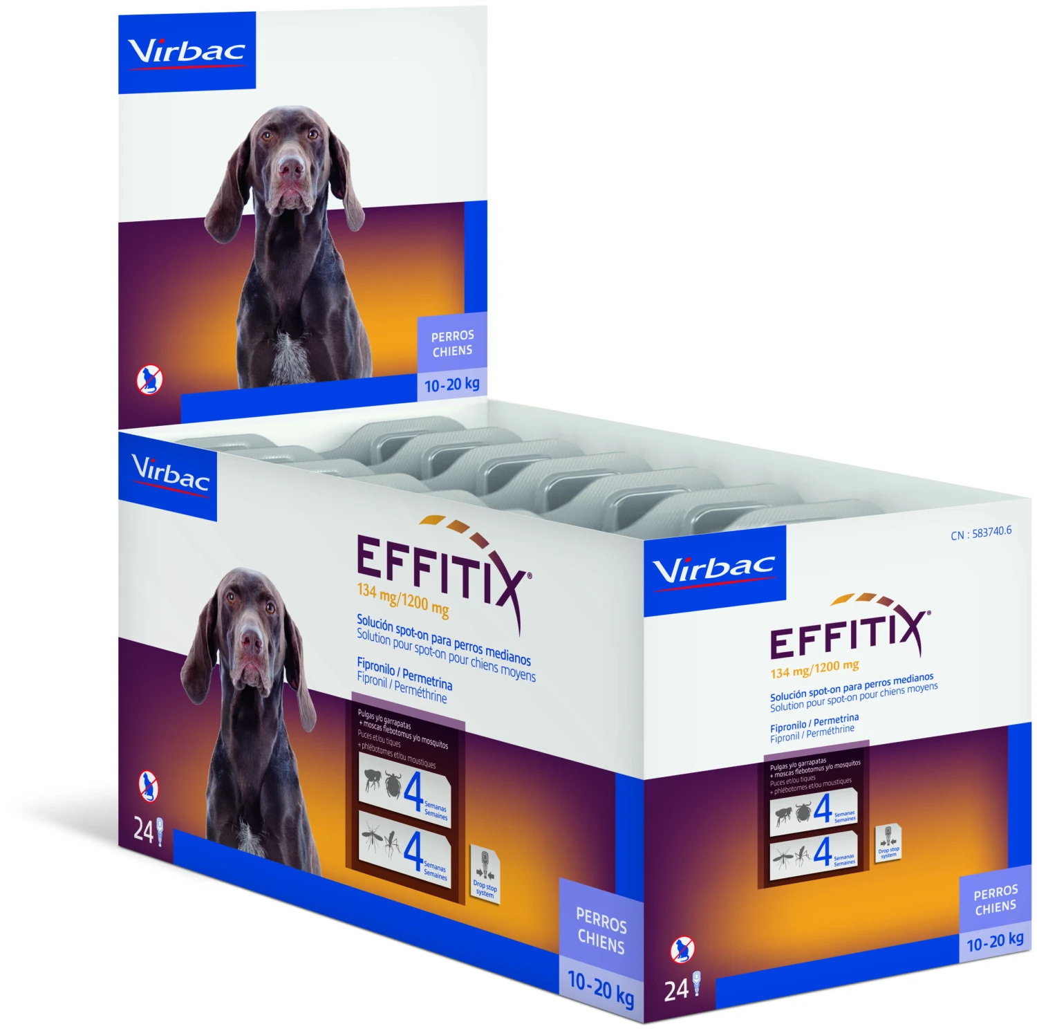 Virbac Pipetas Effitix Spot On Antiparasitario Para Perros De 10 A 20 Kg (134mg/1200mg) 2 Virbac Pipetas Effitix Spot On Antiparasitario Para Perros De 10 A 20 Kg (134mg/1200mg) - Imagen 2
