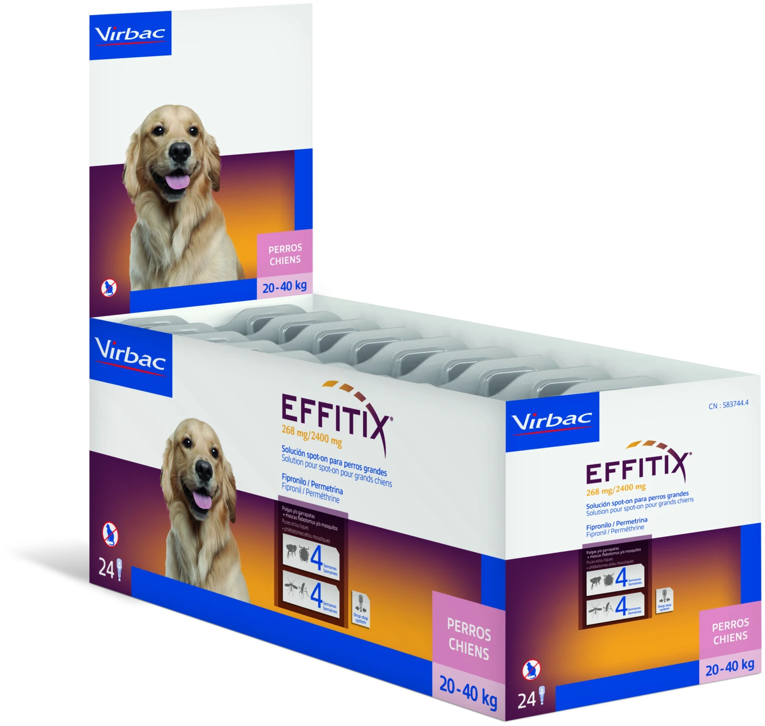 Virbac Pipetas Effitix Spot On Antiparasitario Para Perros De 20 A 40 Kg (268mg/2400mg) 2 Virbac Pipetas Effitix Spot On Antiparasitario Para Perros De 20 A 40 Kg (268mg/2400mg) - Imagen 2