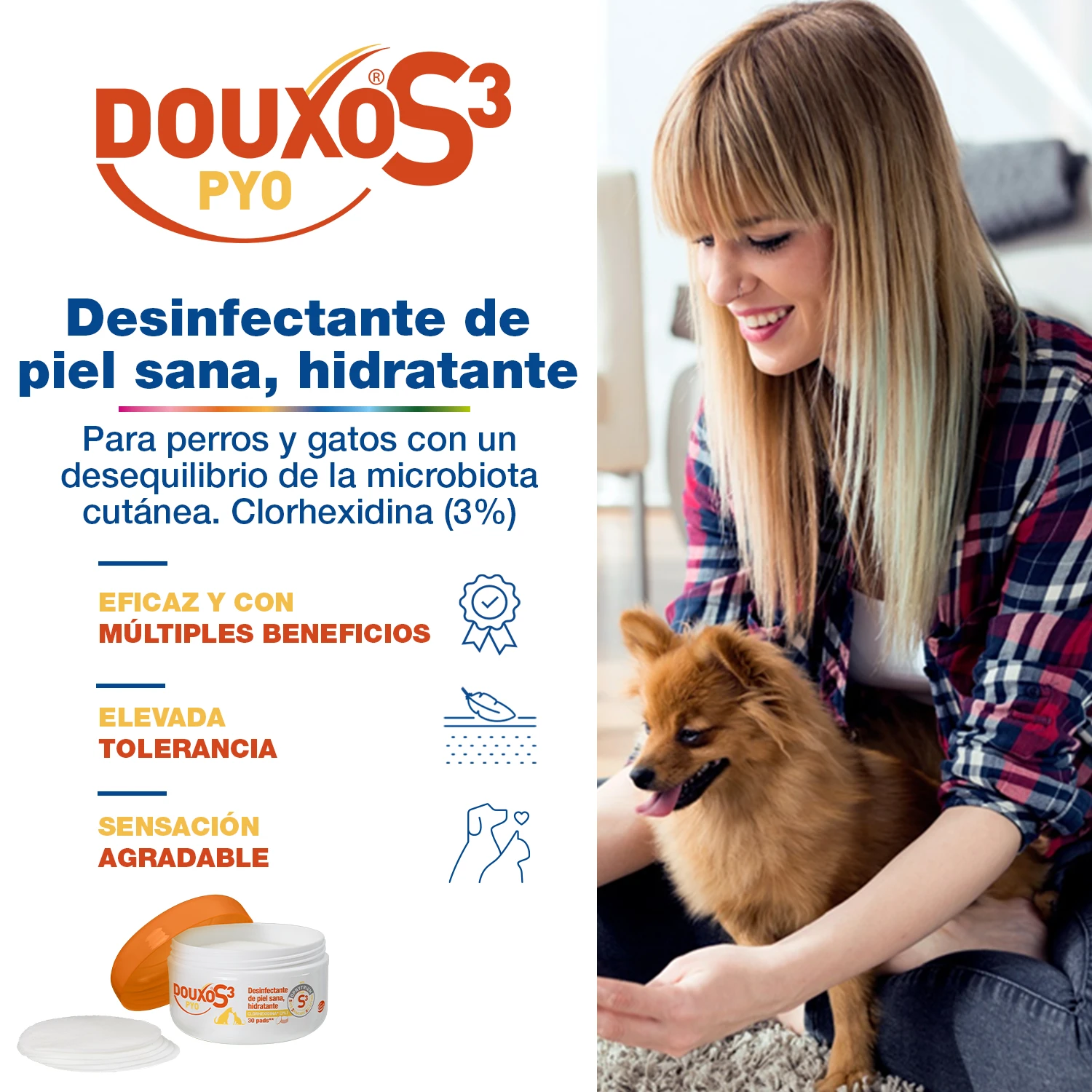 Douxo Pyo Pads Discos De Algodón Para Perros Y Gatos 2 Douxo Pyo Pads Discos De Algodón Para Perros Y Gatos - Imagen 2