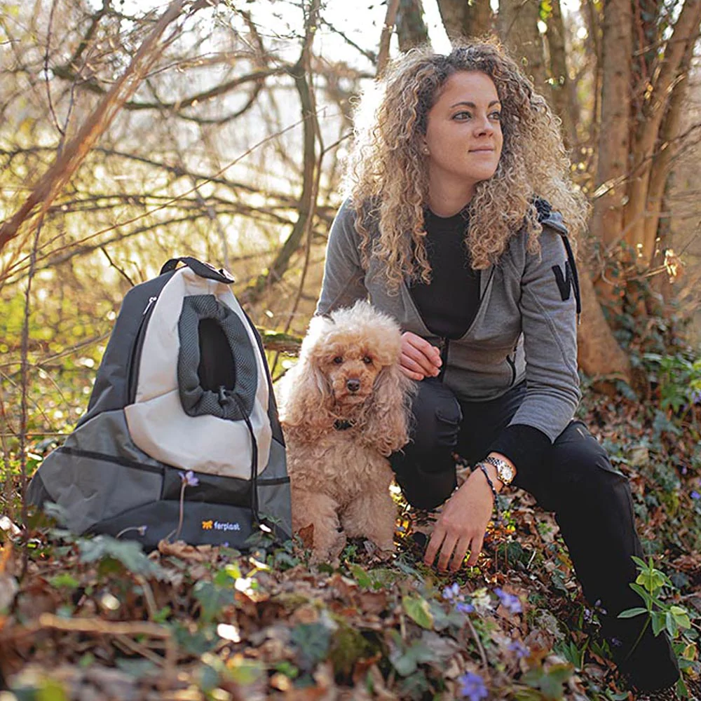 FERPLAST Mochila Perro Gato Kangoo Small Gris 7 FERPLAST Mochila Perro Gato Kangoo Small Gris - Imagen 7