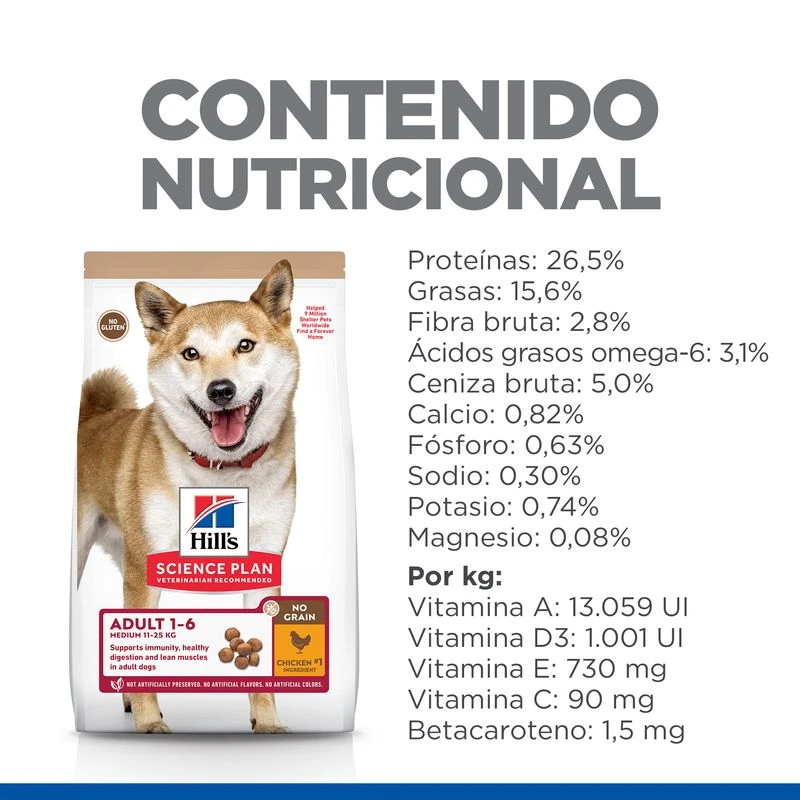 Hill's Science Plan Perro Adult No Grain Pollo 5 Hill's Science Plan Perro Adult No Grain Pollo - Imagen 5