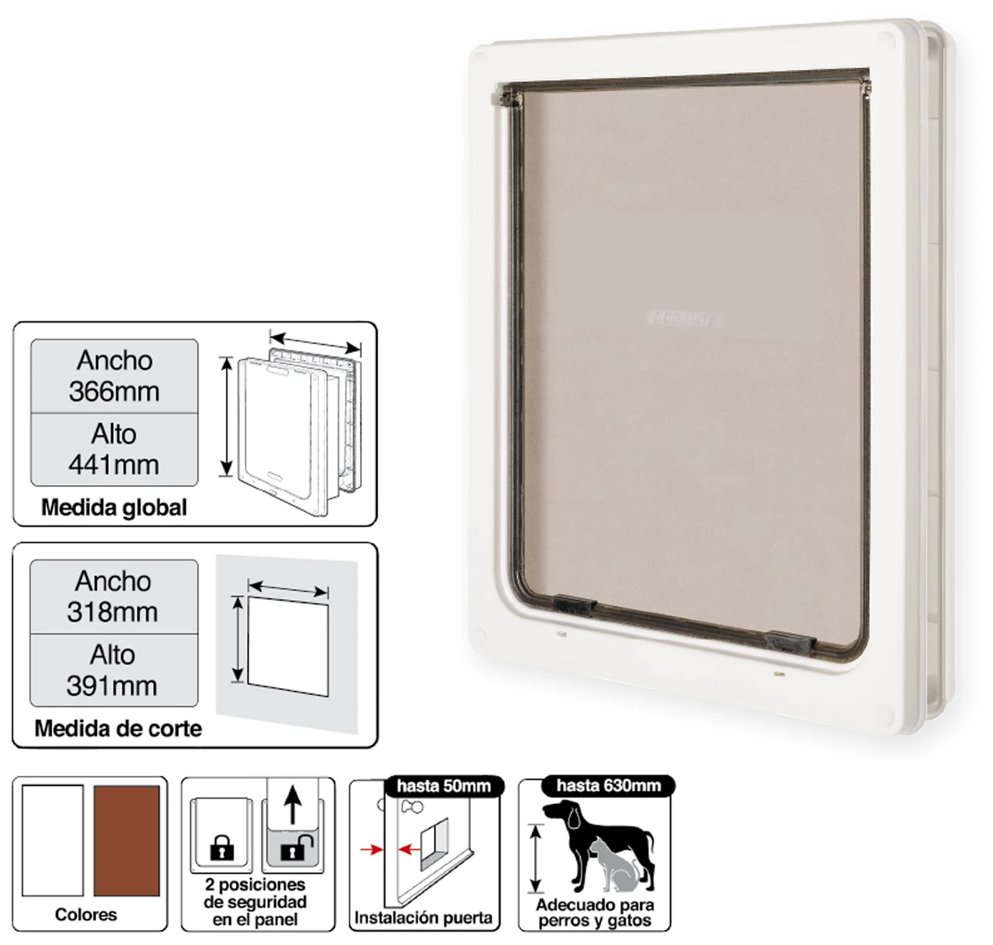 PET MATE Puerta Acceso Sencilla Perro Grande 2 PET MATE Puerta Acceso Sencilla Perro Grande - Imagen 2