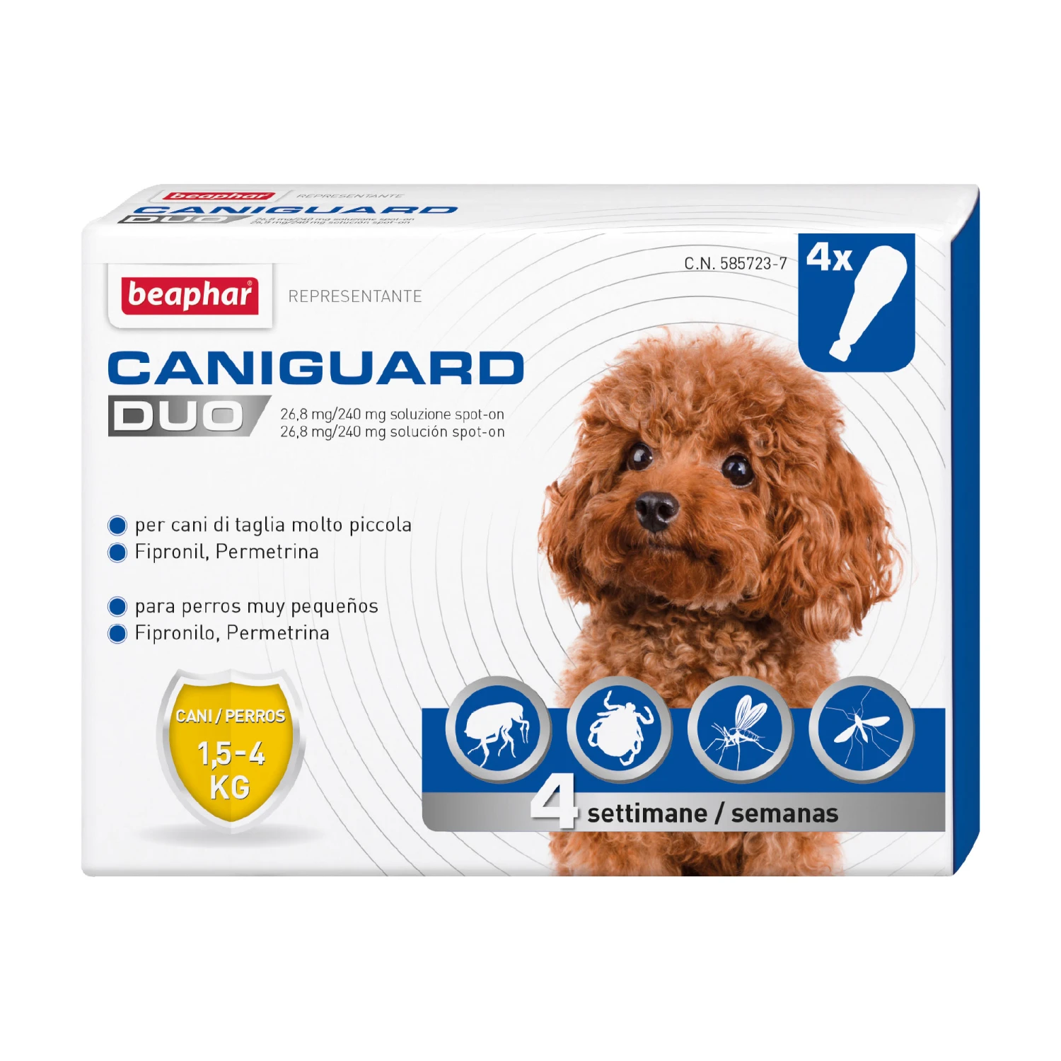 BEAPHAR Pipetas Caniguard Duo Para Perros De 1,4-4 Kg 1 BEAPHAR Pipetas Caniguard Duo Para Perros De 1,4-4 Kg