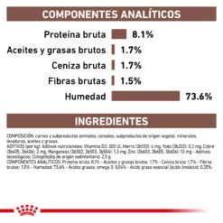 ROYAL CANIN Pack 12 Comida Húmeda Gastro Intestinal Low Fat Canine -Suministros Para Perros COMPOSICION 62fcc2de38290