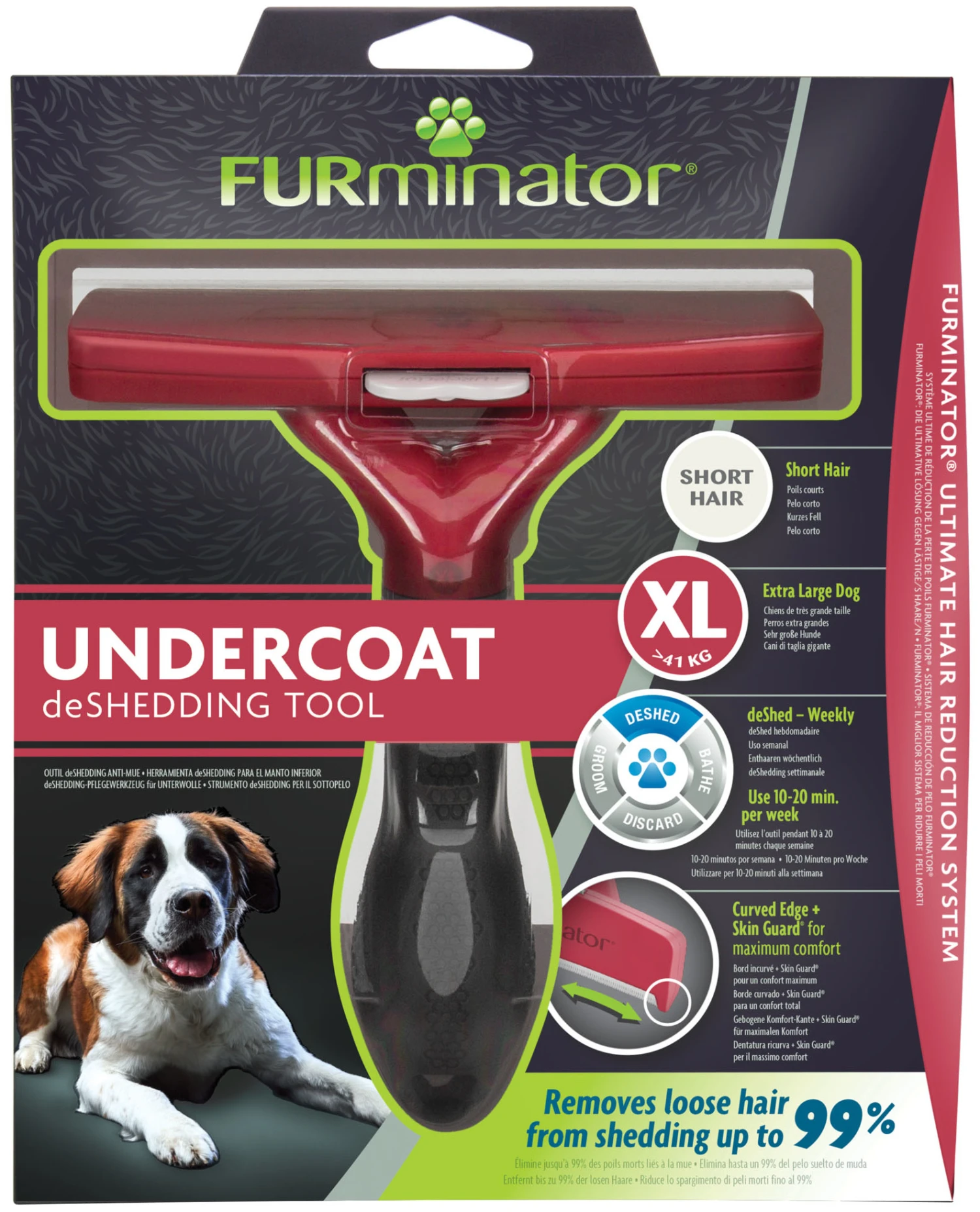 FURMINATOR Cepillo Para Perros Extra Grandes De Pelo Corto 6 FURMINATOR Cepillo Para Perros Extra Grandes De Pelo Corto - Imagen 6