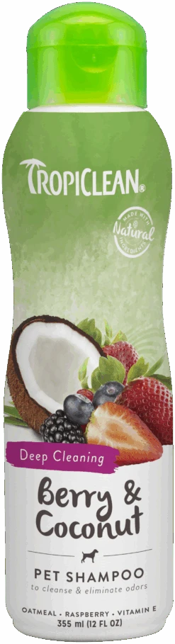 Tropiclean Champú Moras Y Coco -Suministros Para Perros champu de bayas coco 355 ml 1