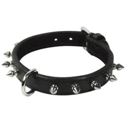 Nayeco Collar De Cuero Con Pinchos Thor Negro