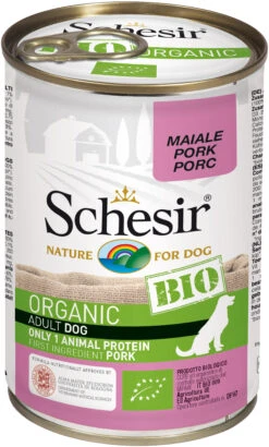 Schesir Pack 6 Comida Húmeda En Lata Para Perro Bio De Cerdo