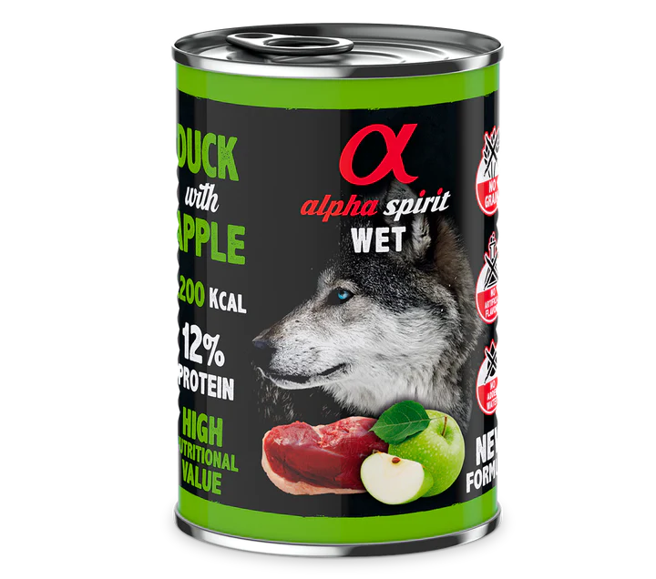 Pack 6 Comida Húmeda De Pato Con Manzana Verde Para Perros 1 Pack 6 Comida Húmeda De Pato Con Manzana Verde Para Perros