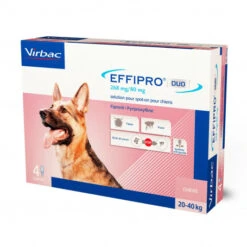Virbac Pipetas Effipro Duo Spot On Antiparasitario Para Perros De 20 A 40 Kg (268 Mg/80 Mg)