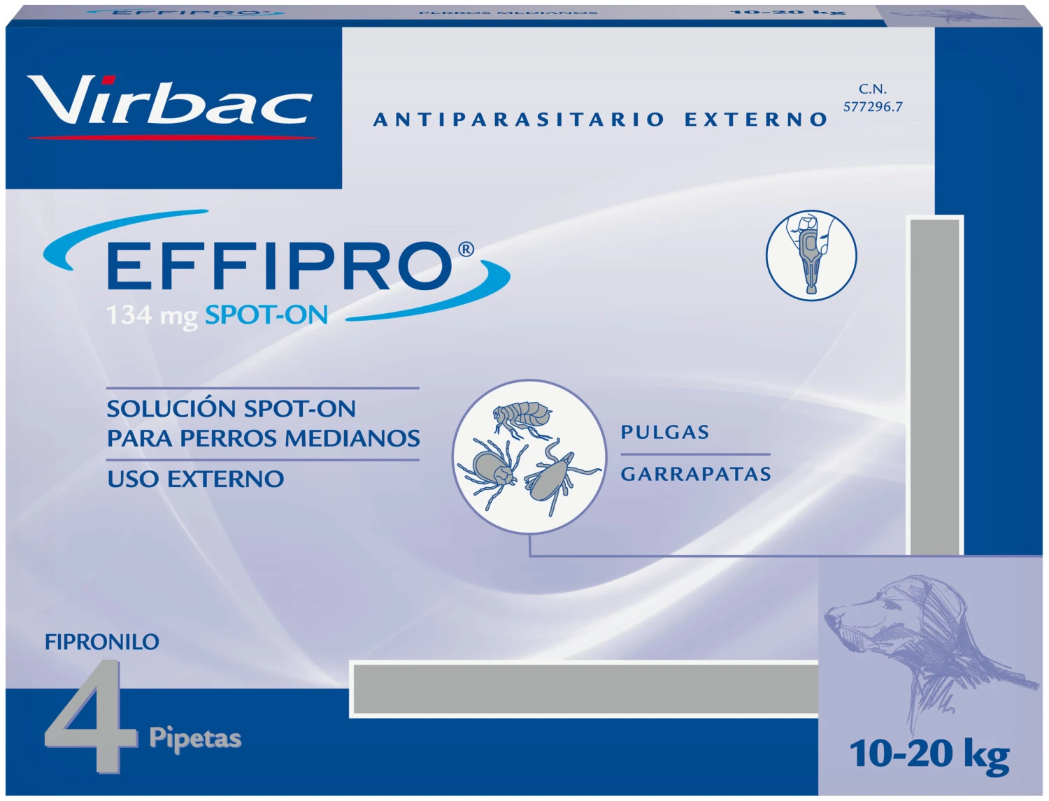 Virbac Pipetas Effipro Solución Spot On Para Perros De 10 A 20 Kg (134 Mg) 1 Virbac Pipetas Effipro Solución Spot On Para Perros De 10 A 20 Kg (134 Mg)