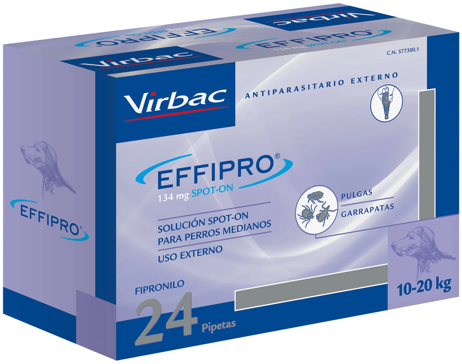 Virbac Pipetas Effipro Solución Spot On Para Perros De 10 A 20 Kg (134 Mg) 2 Virbac Pipetas Effipro Solución Spot On Para Perros De 10 A 20 Kg (134 Mg) - Imagen 2