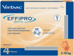 Virbac Pipetas Effipro Solución Spot On Para Perros Para Perros De 2 A 10 Kg (67 Mg)
