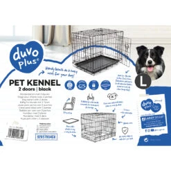 Jaula Metálica Plegable 2 Puertas -Suministros Para Perros jaula para perro L 652ff4389ccf4