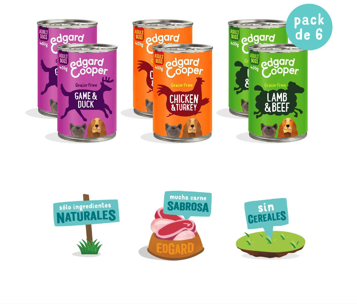 Edgard & Cooper Multipack Comida Húmeda Perros Pollo, Venado Y Cordero 2 Edgard & Cooper Multipack Comida Húmeda Perros Pollo, Venado Y Cordero - Imagen 2