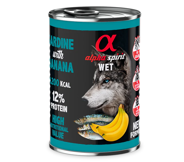Pack 6 Comida Húmeda De Sardina Con Plátano Para Perros 1 Pack 6 Comida Húmeda De Sardina Con Plátano Para Perros